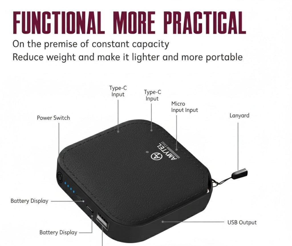 AMYTEL 8000mAh Mini Power Bank (5 W, Power Delivery 2.0,Quick Charge 3.0)