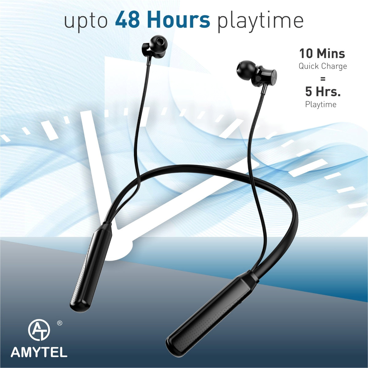 AMYTEL NECKBAND_BLK Bluetooth Headset ( In the Ear)