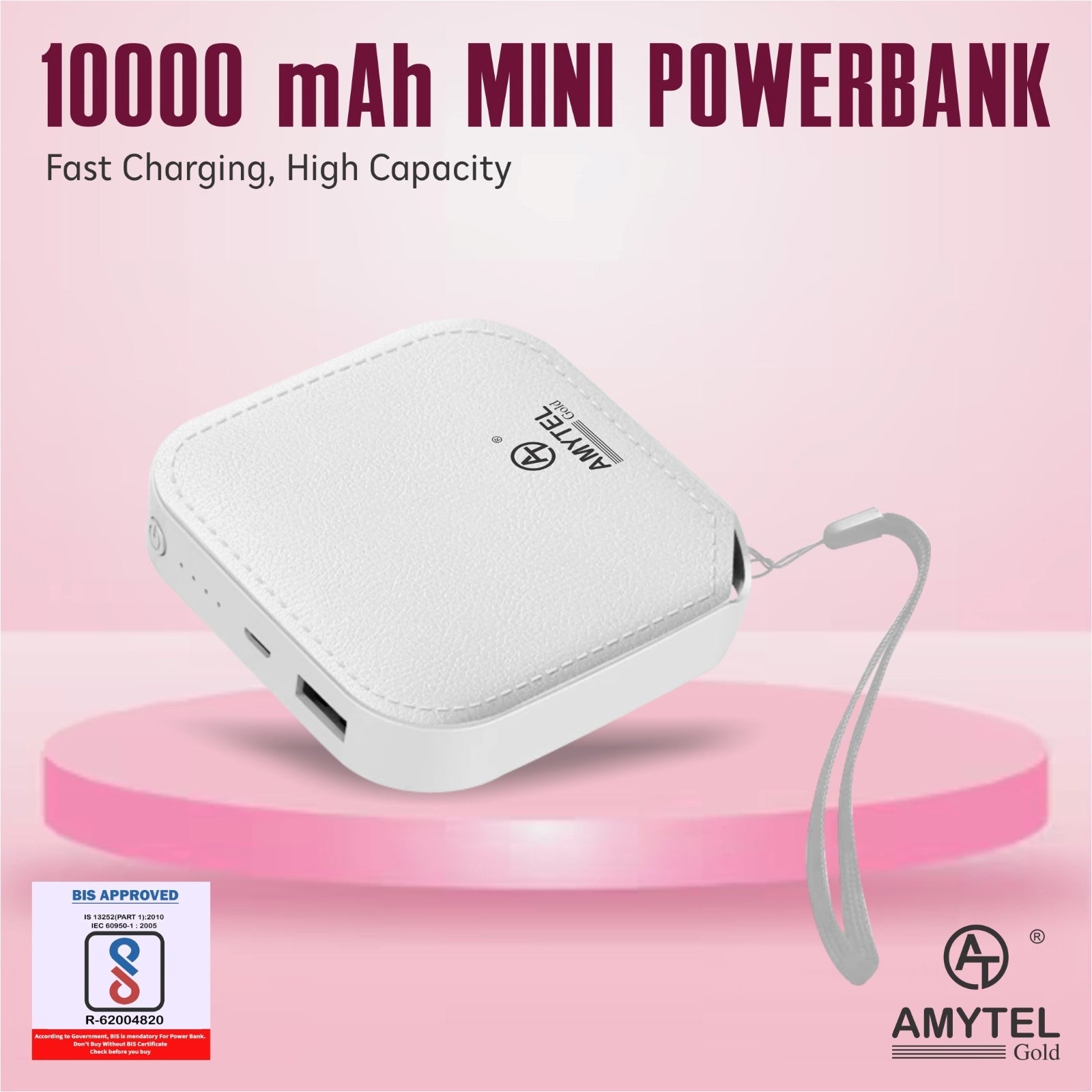 AMYTEL 8000mAh Mini Power Bank (5 W, Power Delivery 2.0,Quick Charge 3.0)