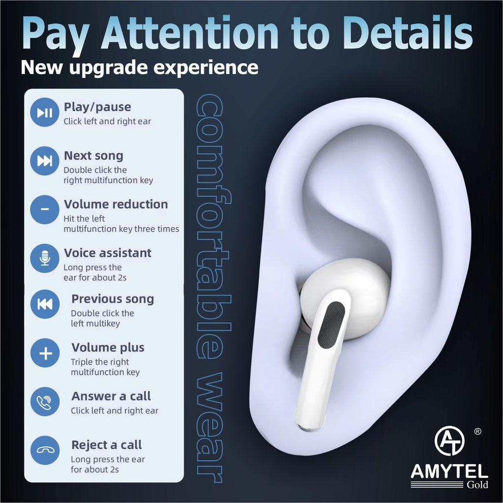 AMYTEL BLUETOOTH WHITE PRO2 TWS