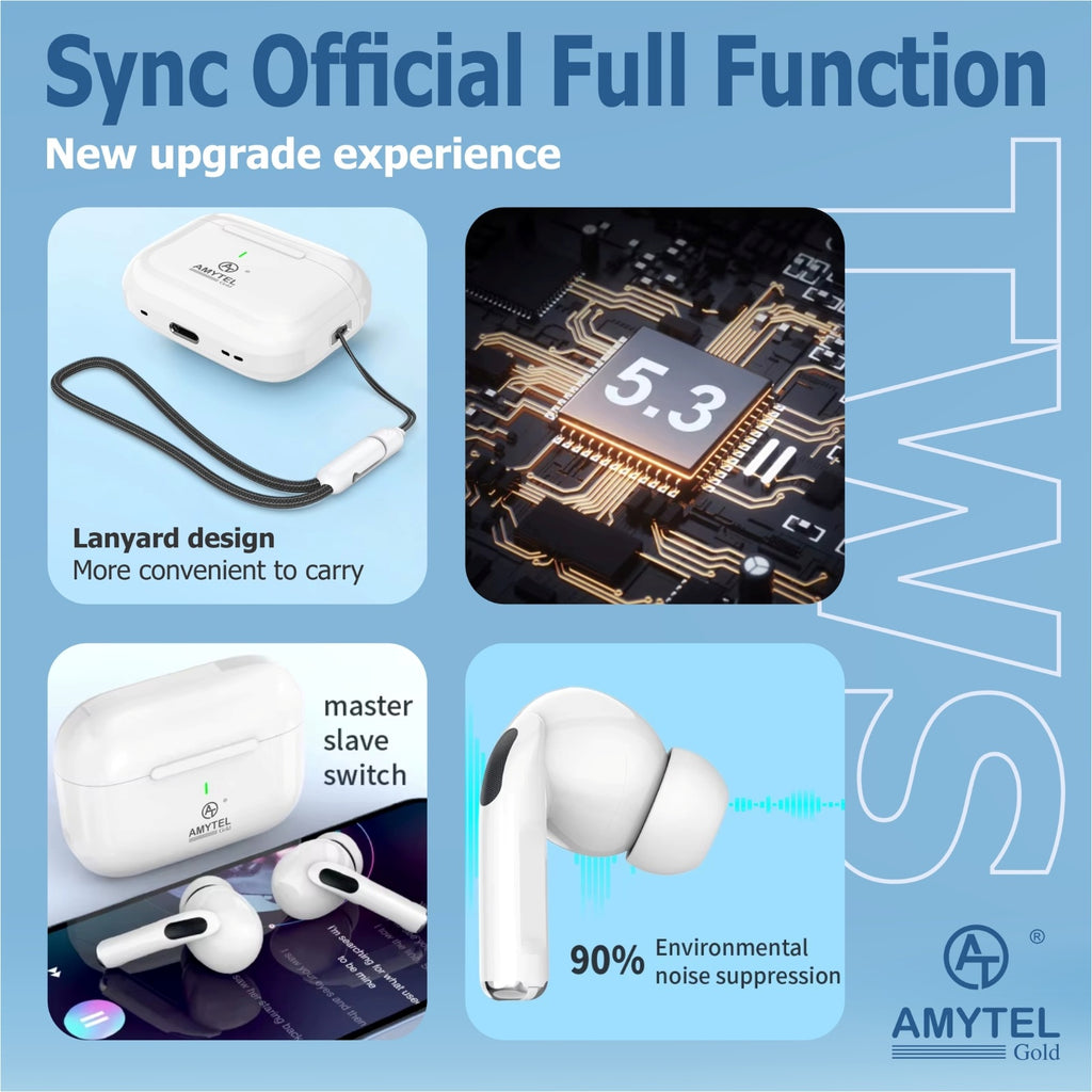 AMYTEL BLUETOOTH WHITE PRO2 TWS