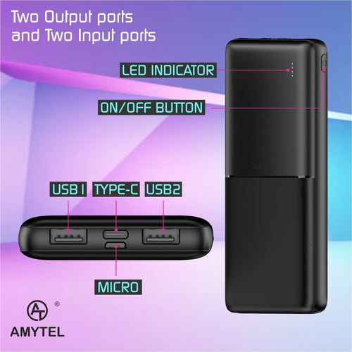 10000 mAh 22 W Compact Power Bank (Black, Lithium Polymer, Power Delivery 2.0, Power Delivery 3.0, Quick Charge 2.0, Quick Charge 3.0 for Mobile, Smartwatch, Speaker, Trimmer, Tablet)