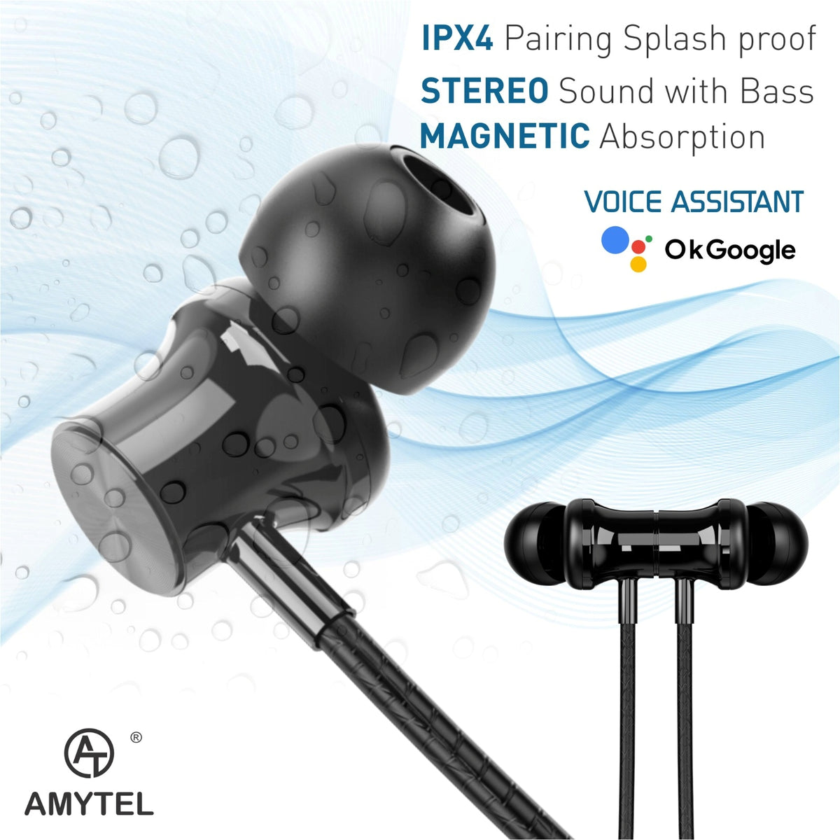AMYTEL NECKBAND_BLK Bluetooth Headset ( In the Ear)