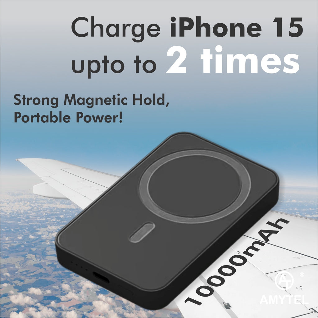 AMYTEL 10000 mAh 25 W Wireless With MagSafe Compact Pocket Size Power Bank