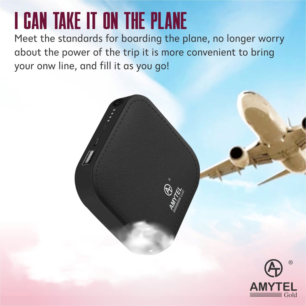 AMYTEL 10000 MAh Mini Pocket Size Power Bank ( Lithium-ion, Power Delivery 2.0, Power Delivery 3.0, Quick Charge 2.0, Quick Charge 3.0 for Laptop, Mobile, Smartwatch, Speaker, Trimmer)