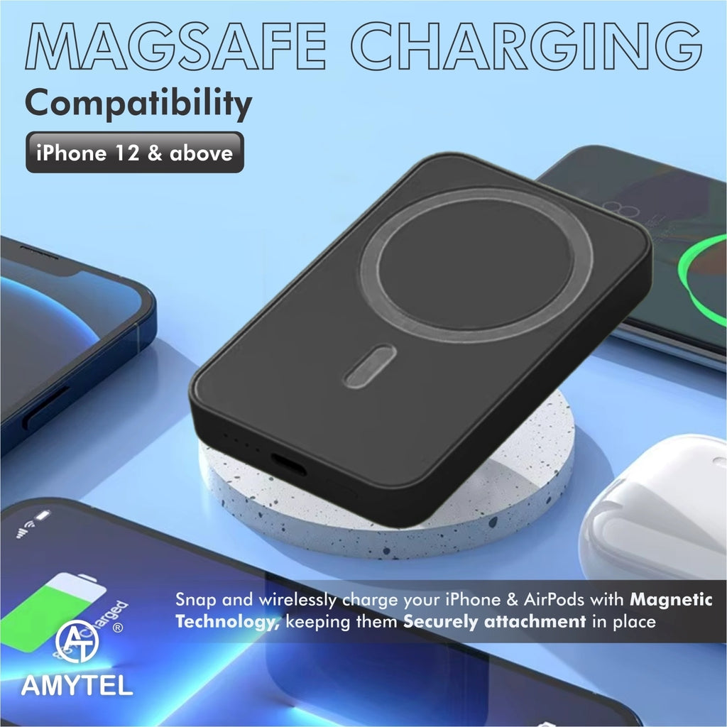 AMYTEL 10000 mAh 25 W Wireless With MagSafe Compact Pocket Size Power Bank