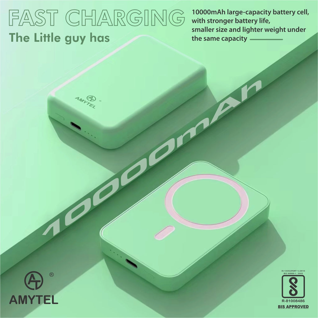 AMYTEL 10000 mAh 25 W Wireless With MagSafe Compact Pocket Size Power Bank