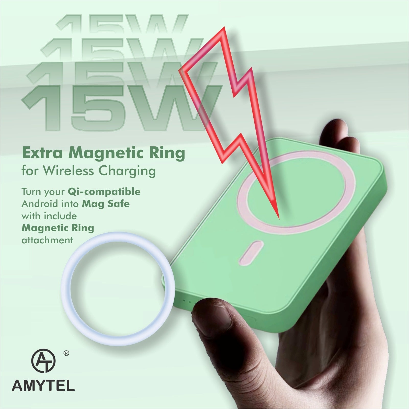AMYTEL 10000 mAh 25 W Wireless With MagSafe Compact Pocket Size Power Bank