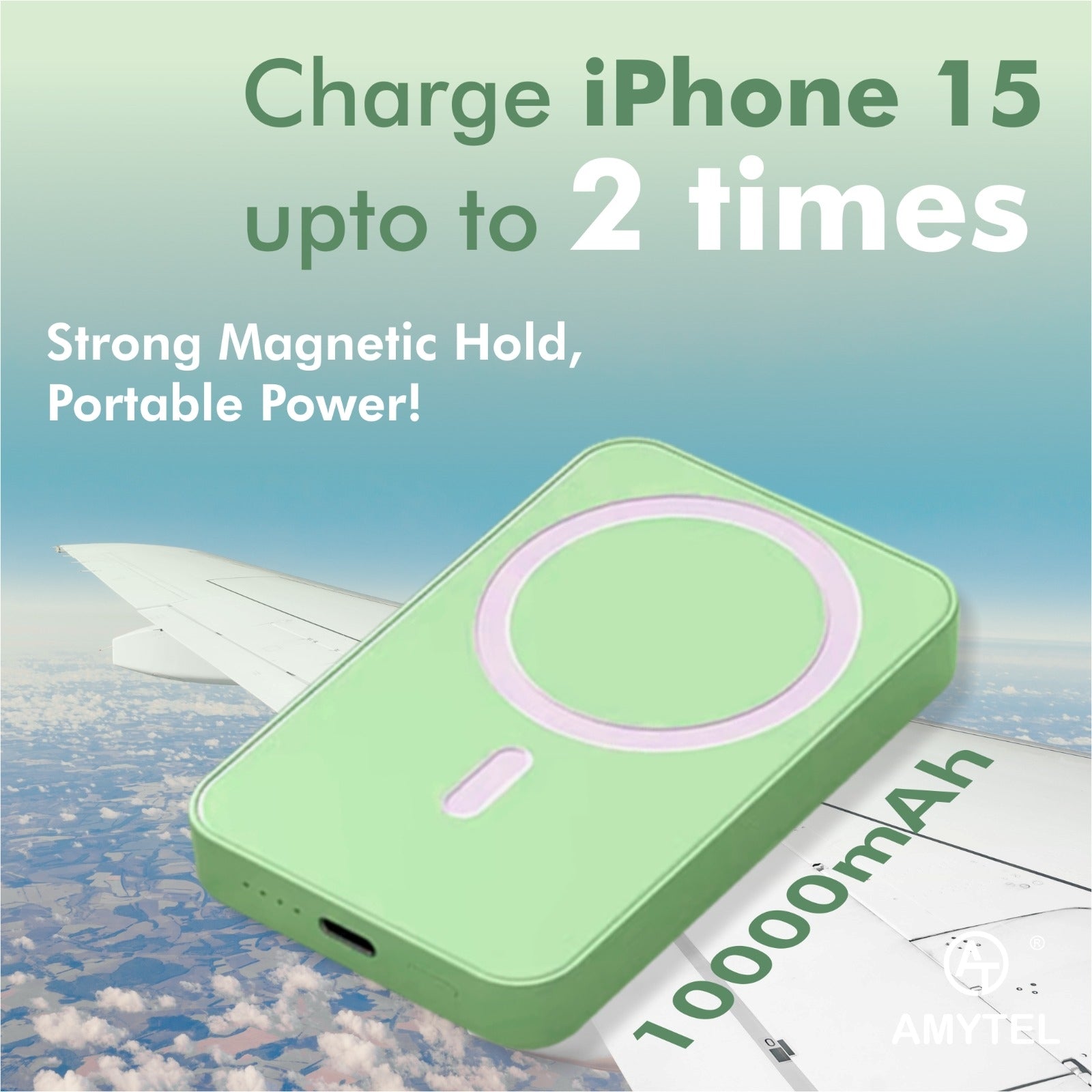 AMYTEL 10000 mAh 25 W Wireless With MagSafe Compact Pocket Size Power Bank