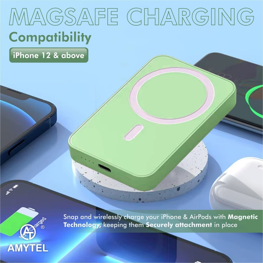 AMYTEL 10000 mAh 25 W Wireless With MagSafe Compact Pocket Size Power Bank