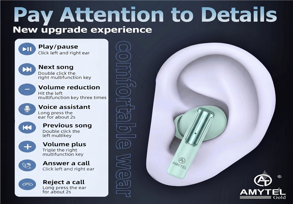 AMYTEL PANTHER EARBUDS  ( WITH NOISE CANCELATION )