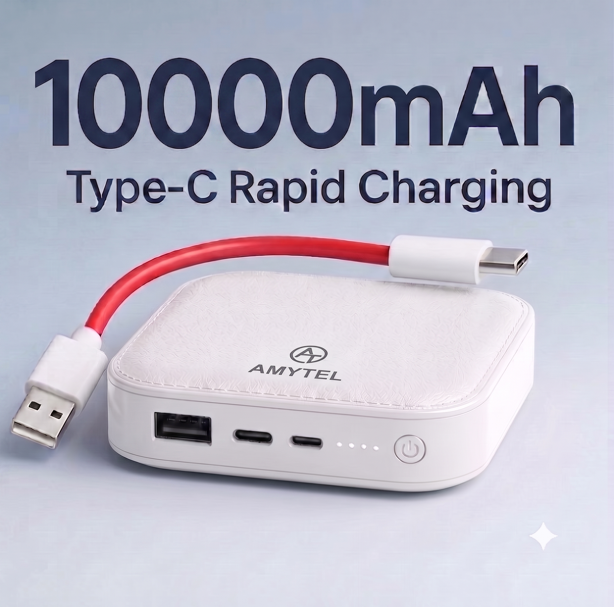 AMYTEL 10000 MAh Mini Pocket Size Power Bank ( Lithium-ion, Power Delivery 2.0, Power Delivery 3.0, Quick Charge 2.0, Quick Charge 3.0 for Laptop, Mobile, Smartwatch, Speaker, Trimmer)