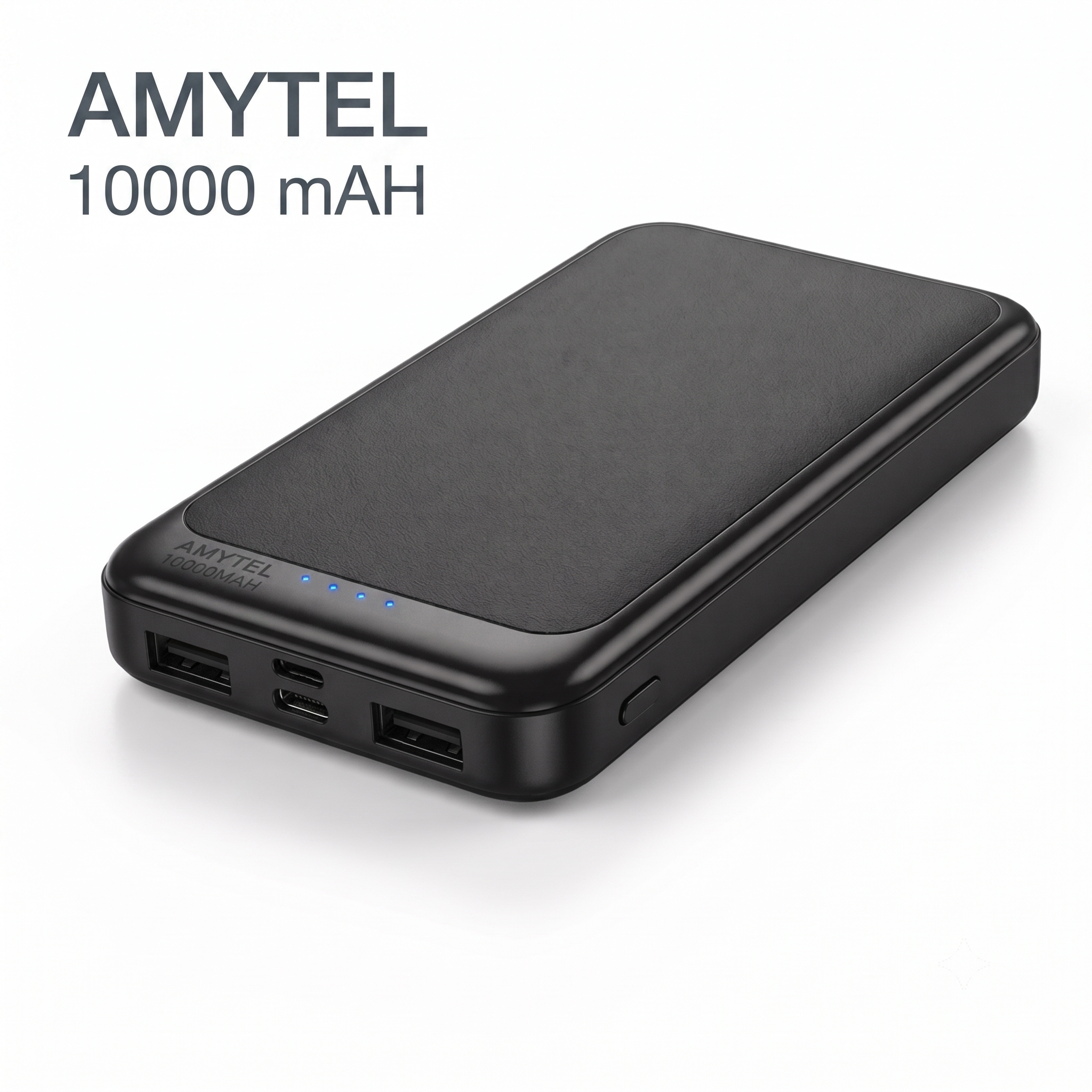 AMYTEL 10000 MAH 18 W Compact Pocket Size Power Bank (Black, Lithium Polymer, Power Delivery 2.0 for Mobile, Smartwatch, Earbuds, Speaker, Tablet, Trimmer)