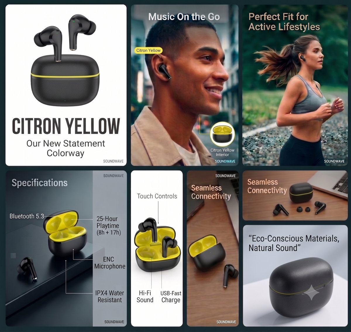 AMYTEL ELLIPSE 2.0 TWS WIRELESS WITH  HD SOUND , IN BUILT MICROPHONE , VOICE ASSISTANT, LONG PLAYTIME
