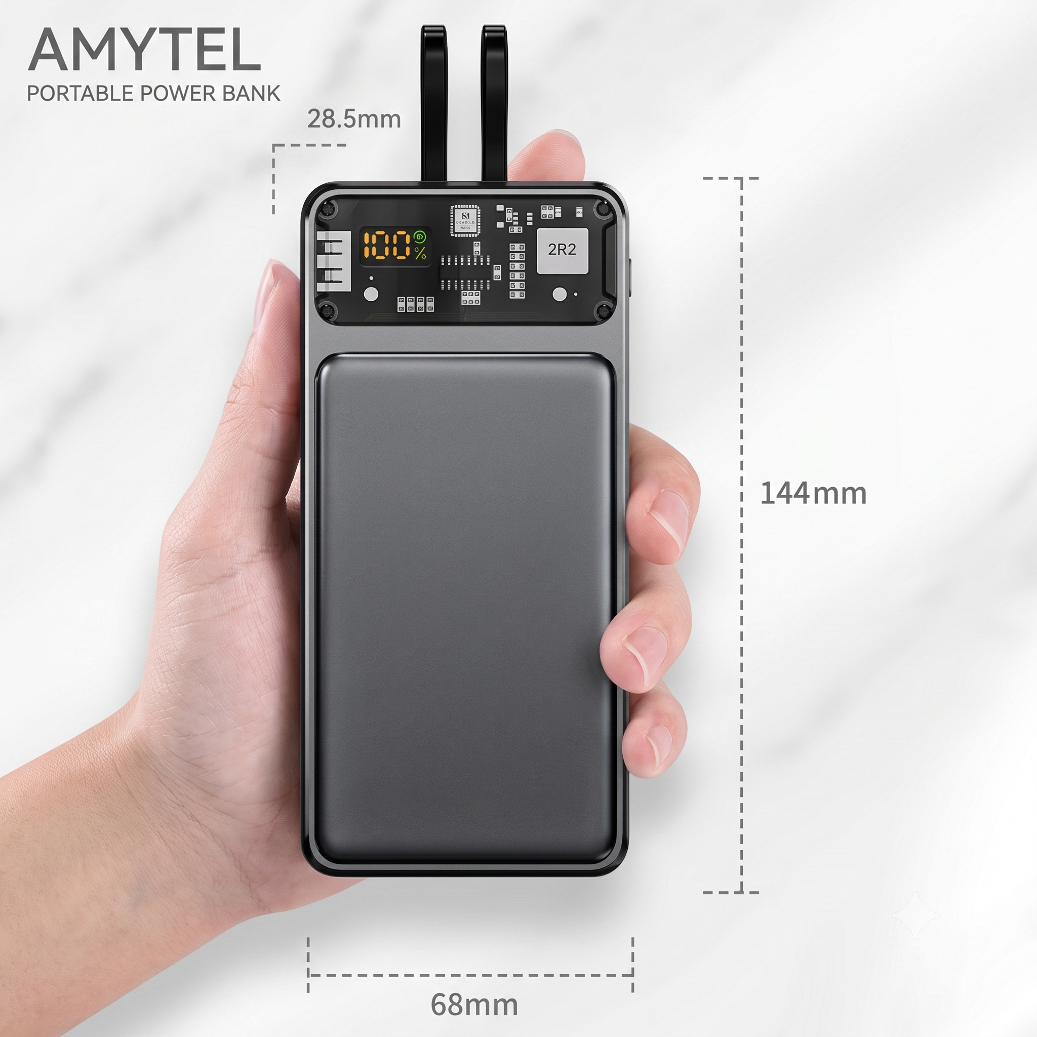 AMYTEL 10000 mAh Power Bank (22 W, Fast Charging) (BLACK, Lithium Polymer)