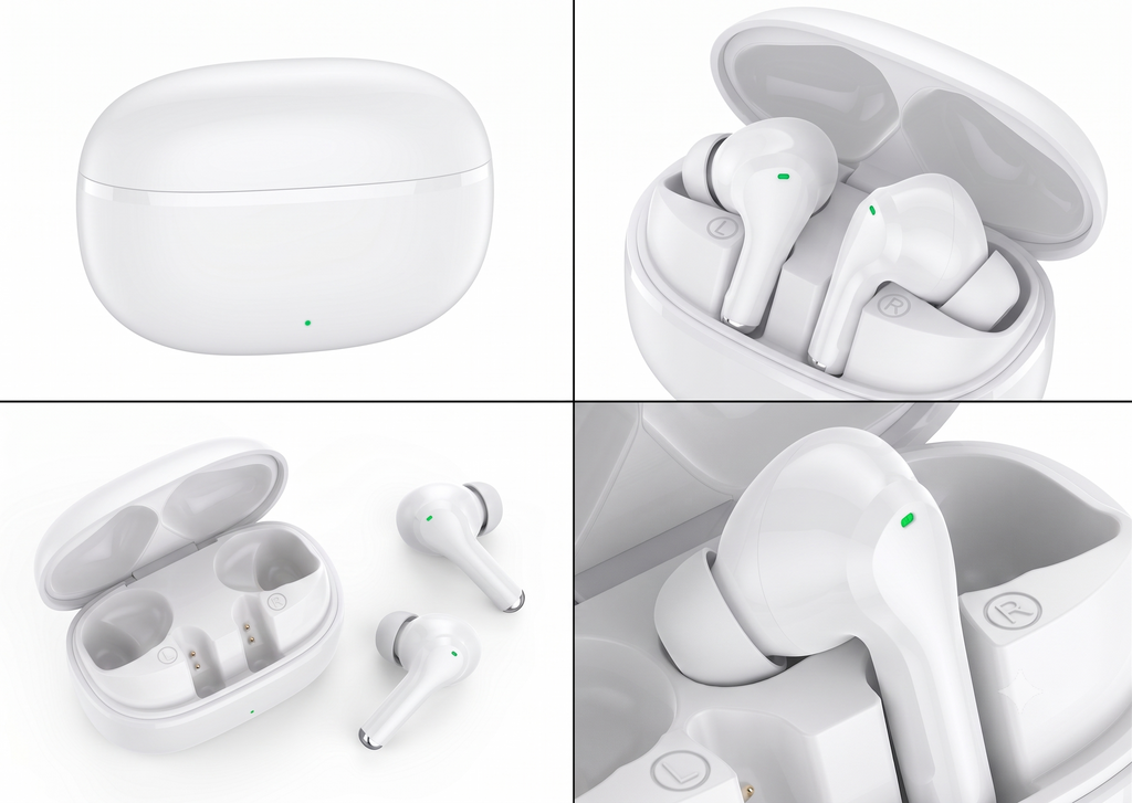 AMYTEL TWS-V-WHT01  TWS WIRELESS WITH  HD SOUND , IN BUILT MICROPHONE , VOICE ASSISTANT, LONG PLAYTIME