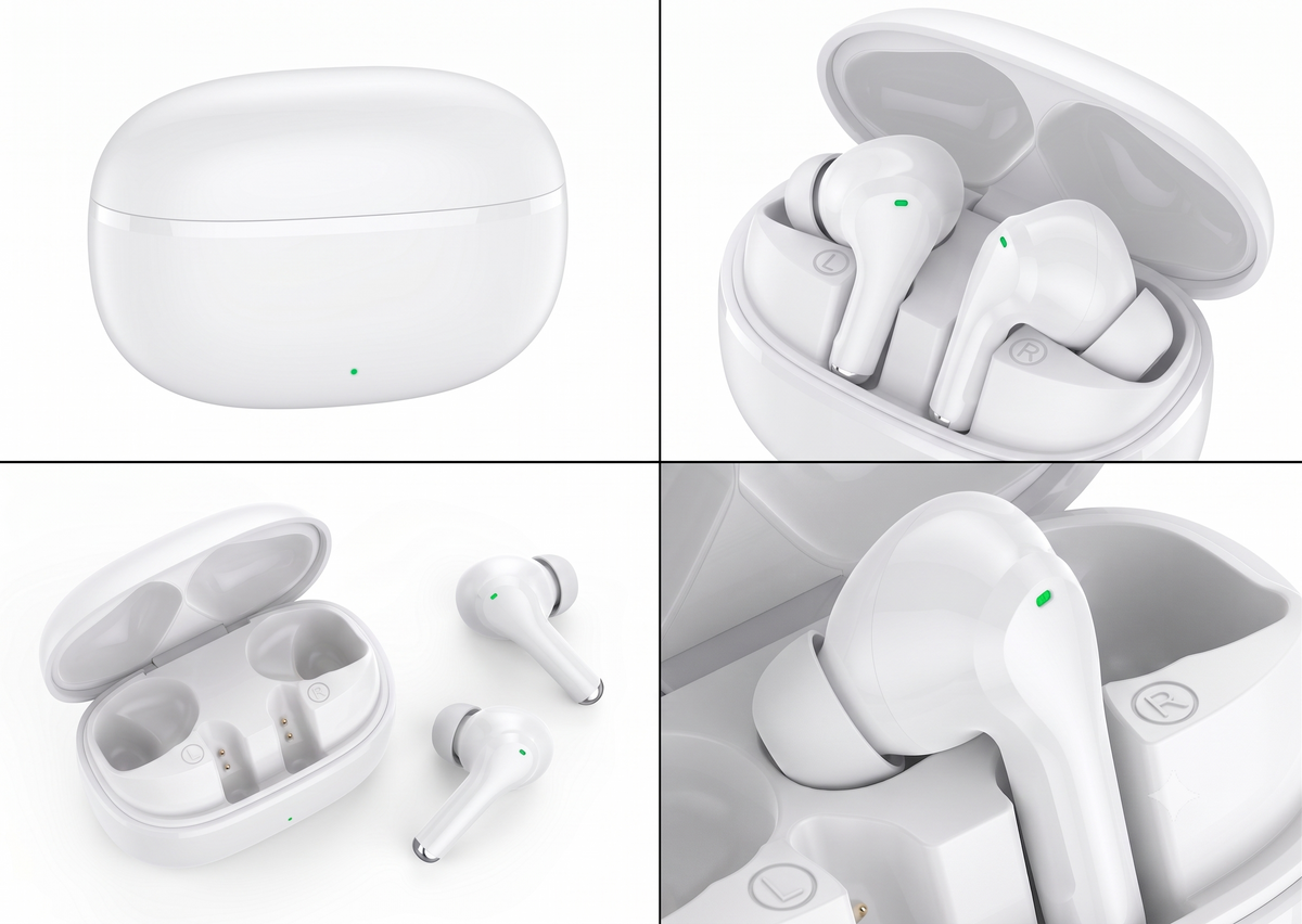 AMYTEL TWS-V-WHT01  TWS WIRELESS WITH  HD SOUND , IN BUILT MICROPHONE , VOICE ASSISTANT, LONG PLAYTIME
