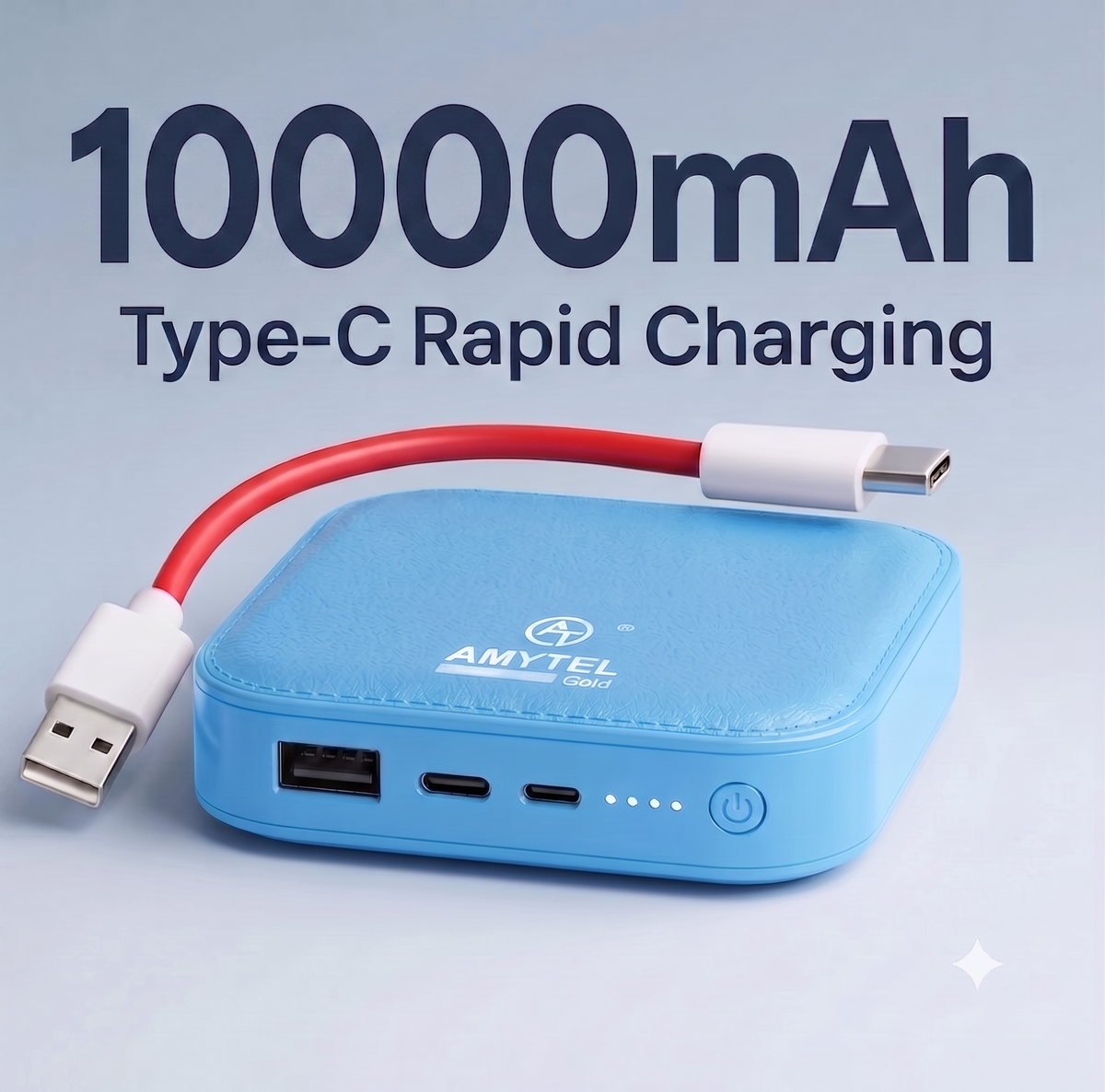 AMYTEL 10000 MAh Mini Pocket Size Power Bank ( Lithium-ion, Power Delivery 2.0, Power Delivery 3.0, Quick Charge 2.0, Quick Charge 3.0 for Laptop, Mobile, Smartwatch, Speaker, Trimmer)