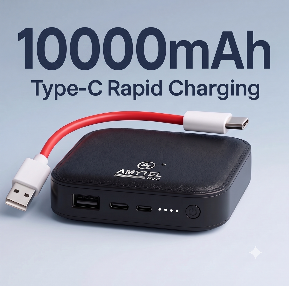 AMYTEL 10000 MAh Mini Pocket Size Power Bank ( Lithium-ion, Power Delivery 2.0, Power Delivery 3.0, Quick Charge 2.0, Quick Charge 3.0 for Laptop, Mobile, Smartwatch, Speaker, Trimmer)