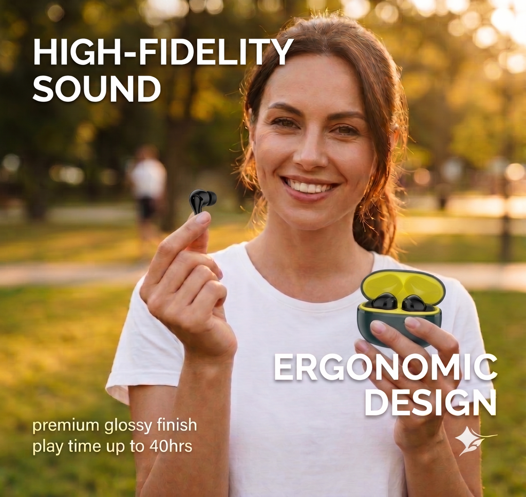 AMYTEL ELLIPSE 2.0 TWS WIRELESS WITH  HD SOUND , IN BUILT MICROPHONE , VOICE ASSISTANT, LONG PLAYTIME