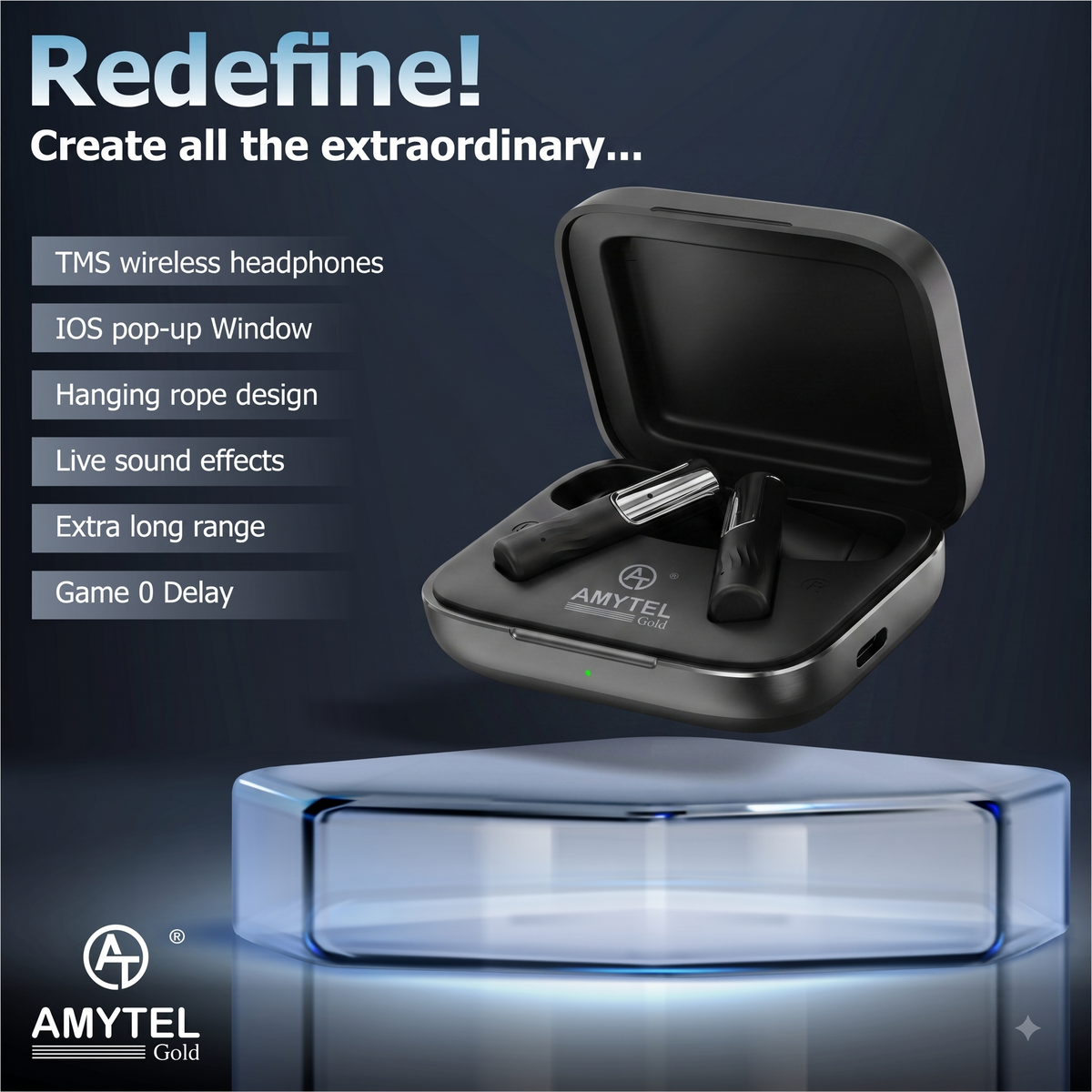 AMYTEL PANTHER EARBUDS  ( WITH NOISE CANCELATION )
