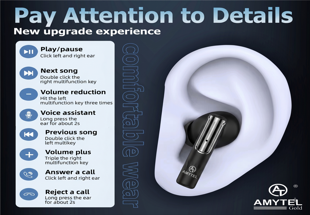 AMYTEL PANTHER EARBUDS  ( WITH NOISE CANCELATION )
