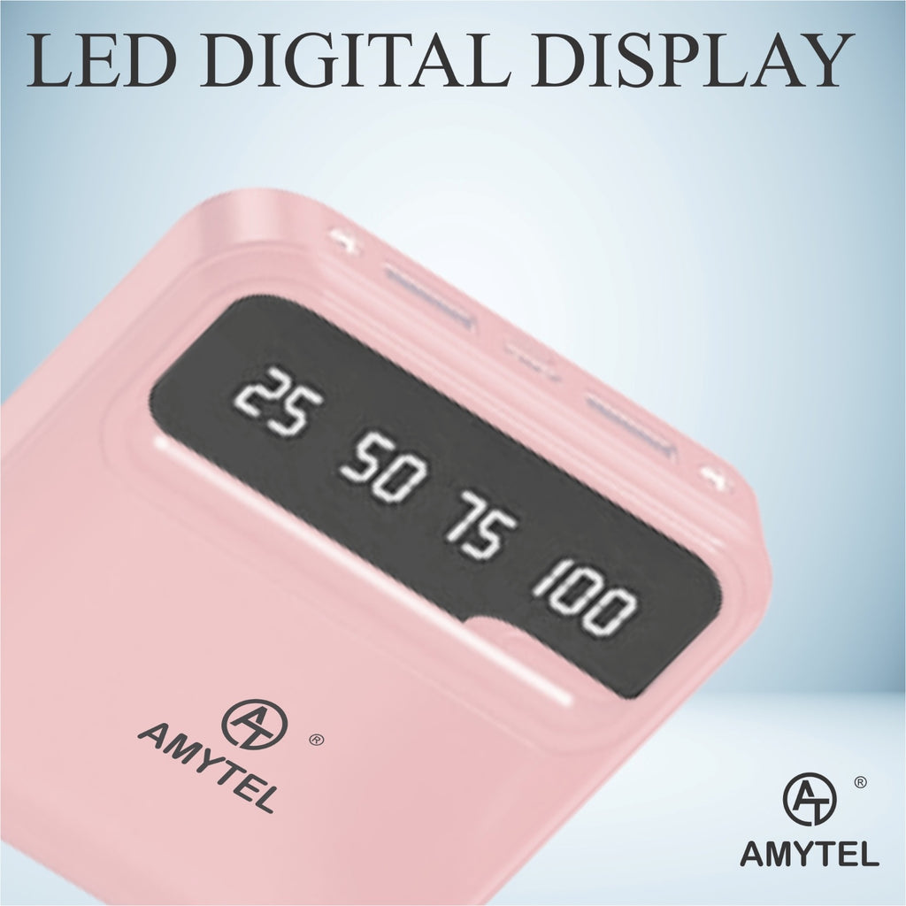 AMYTEL 10000 mAh Power Bank (15 W, Fast Charging, Power Delivery 2.0, Power Delivery 3.0, Quick Charge 2.0, Quick Charge 3.0)