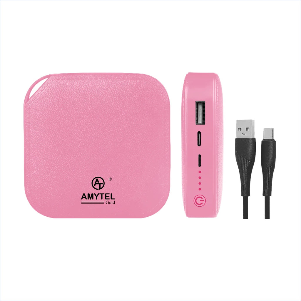 AMYTEL 10000 MAh Mini Pocket Size Power Bank ( Lithium-ion, Power Delivery 2.0, Power Delivery 3.0, Quick Charge 2.0, Quick Charge 3.0 for Laptop, Mobile, Smartwatch, Speaker, Trimmer)