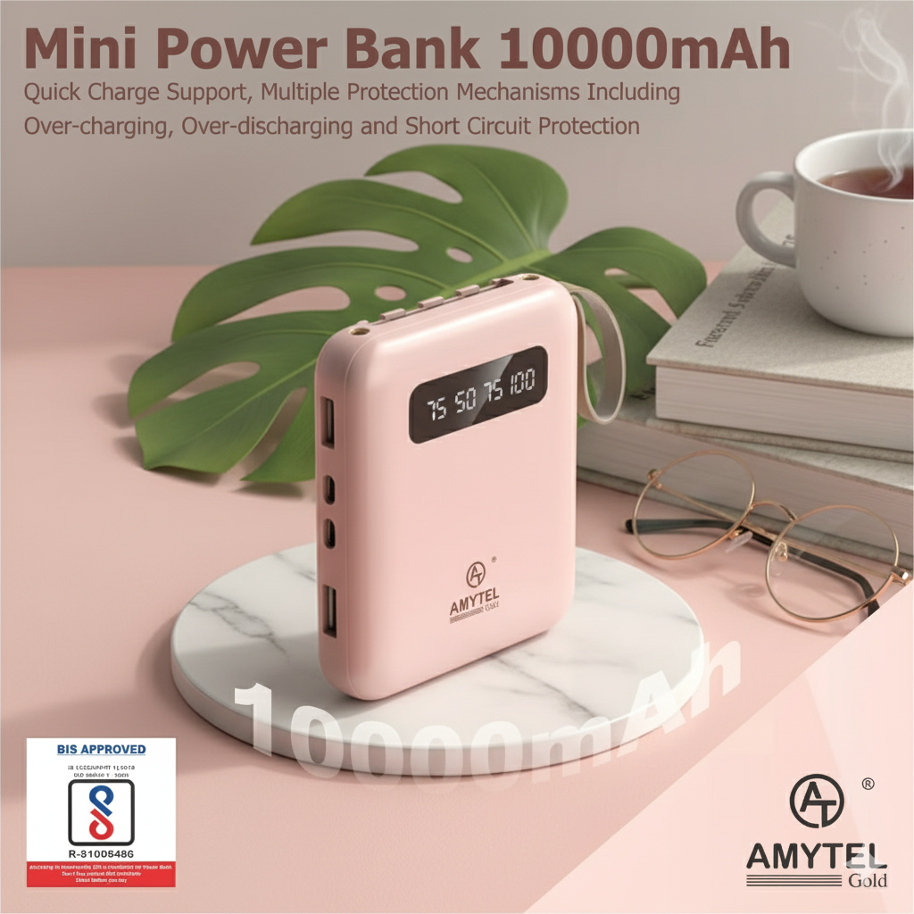 AMYTEL 10000 mAh Power Bank (18 W, Power Delivery 2.0, Power Delivery 3.0, Quick Charge 2.0, Quick Charge 3.0) (BLACK, Lithium-ion)