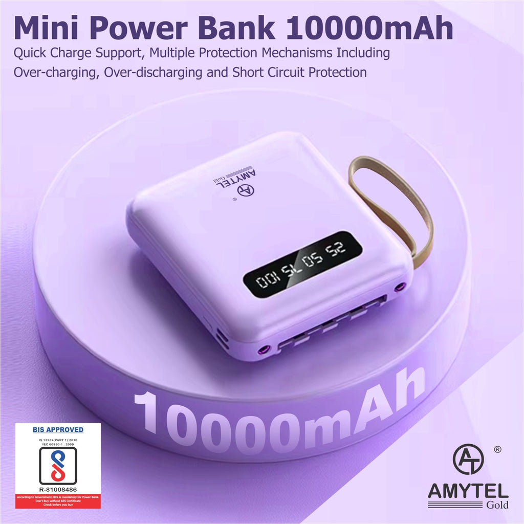 AMYTEL 10000 mAh Power Bank (18 W, Power Delivery 2.0, Power Delivery 3.0, Quick Charge 2.0, Quick Charge 3.0) (BLACK, Lithium-ion)