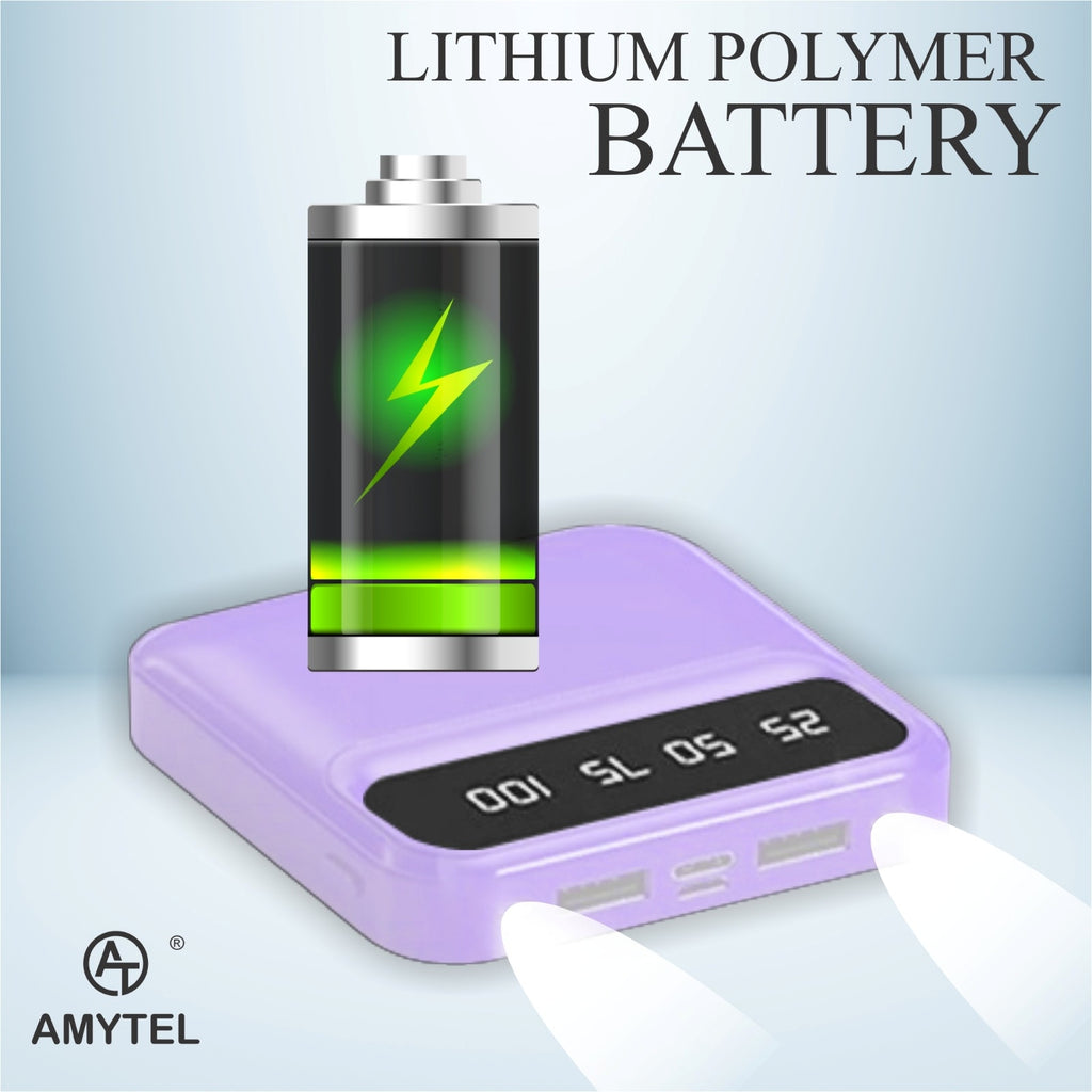 AMYTEL 10000 mAh Power Bank (15 W, Fast Charging, Power Delivery 2.0, Power Delivery 3.0, Quick Charge 2.0, Quick Charge 3.0)
