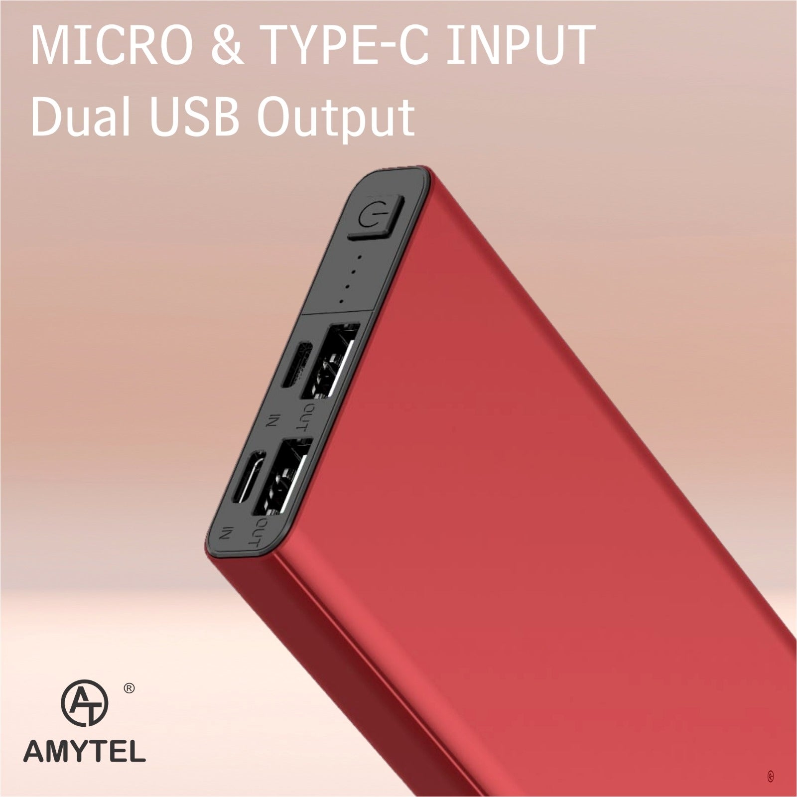AMYTEL 10000 mAh 18 W Slim Pocket Size Power Bank