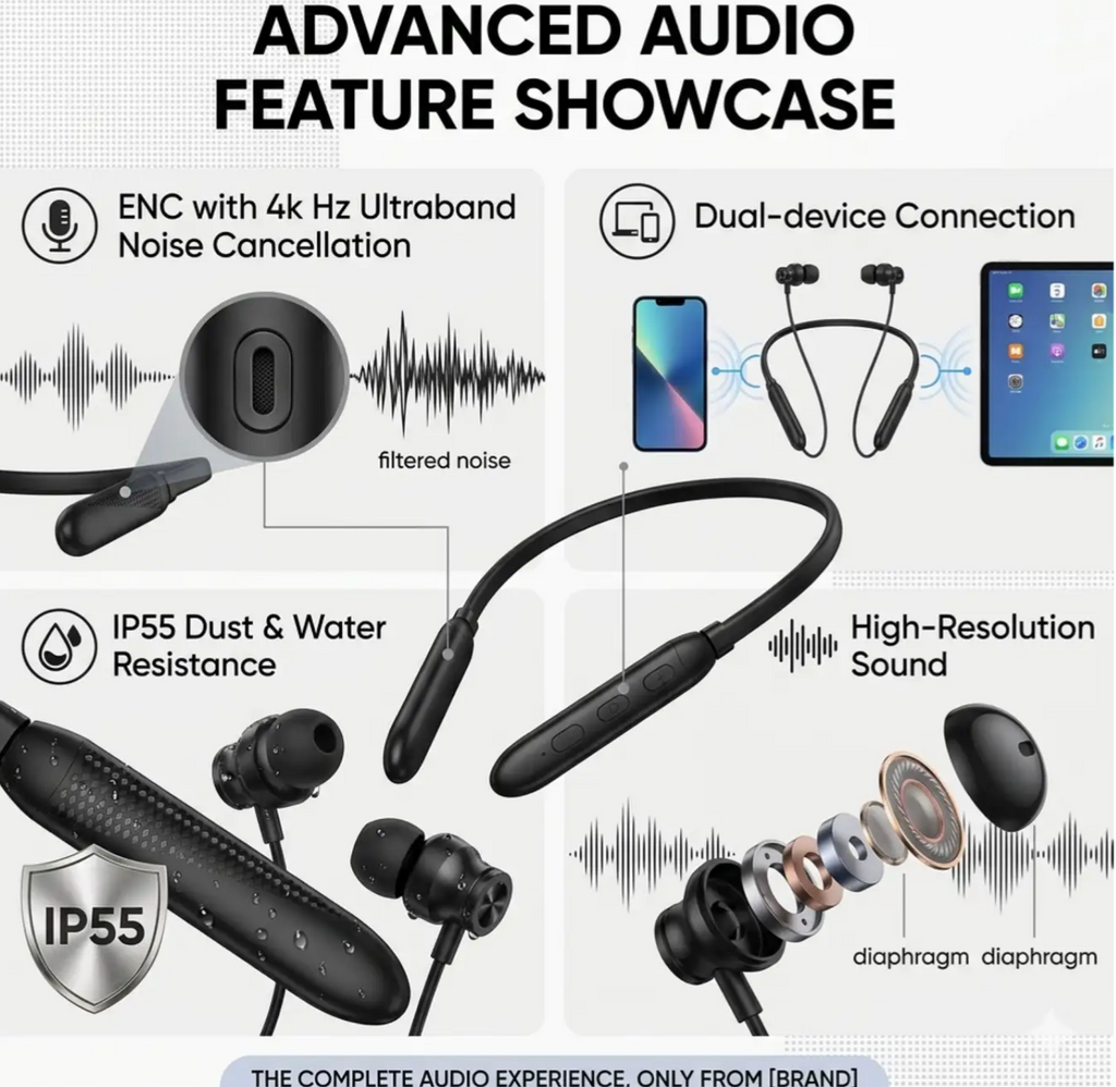 AMYTEL NECKBAND_BLK Bluetooth Headset ( In the Ear)