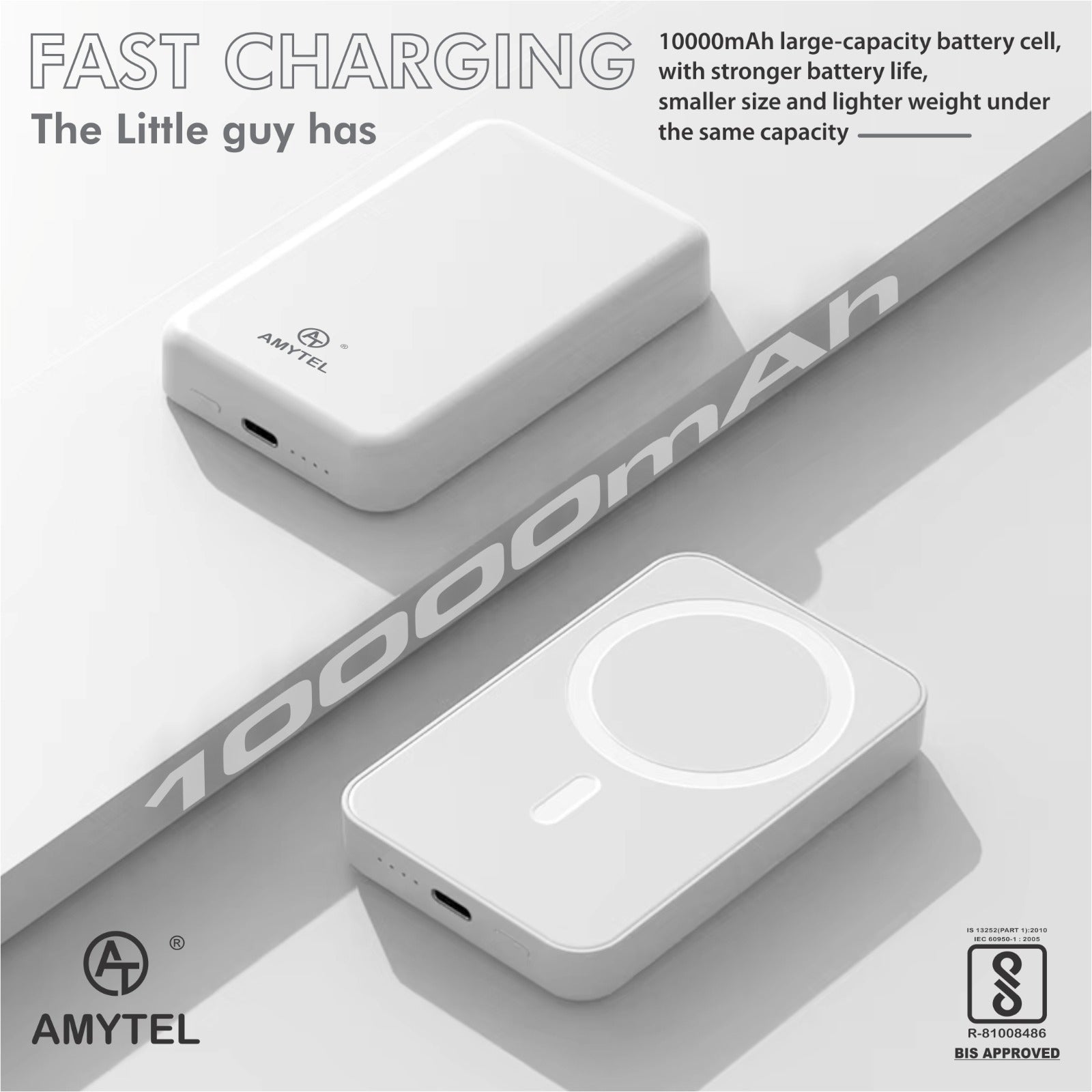 AMYTEL 10000 mAh 25 W Wireless With MagSafe Compact Pocket Size Power Bank
