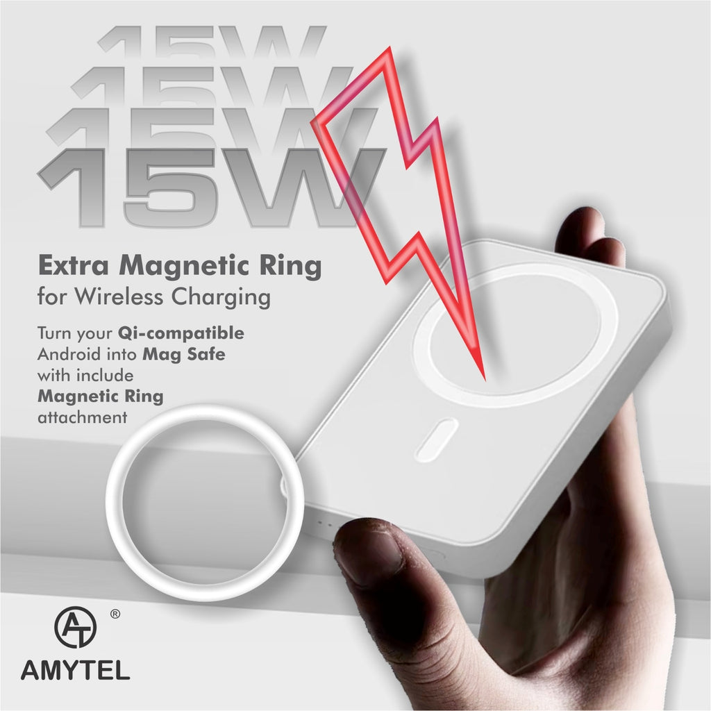 AMYTEL 10000 mAh 25 W Wireless With MagSafe Compact Pocket Size Power Bank