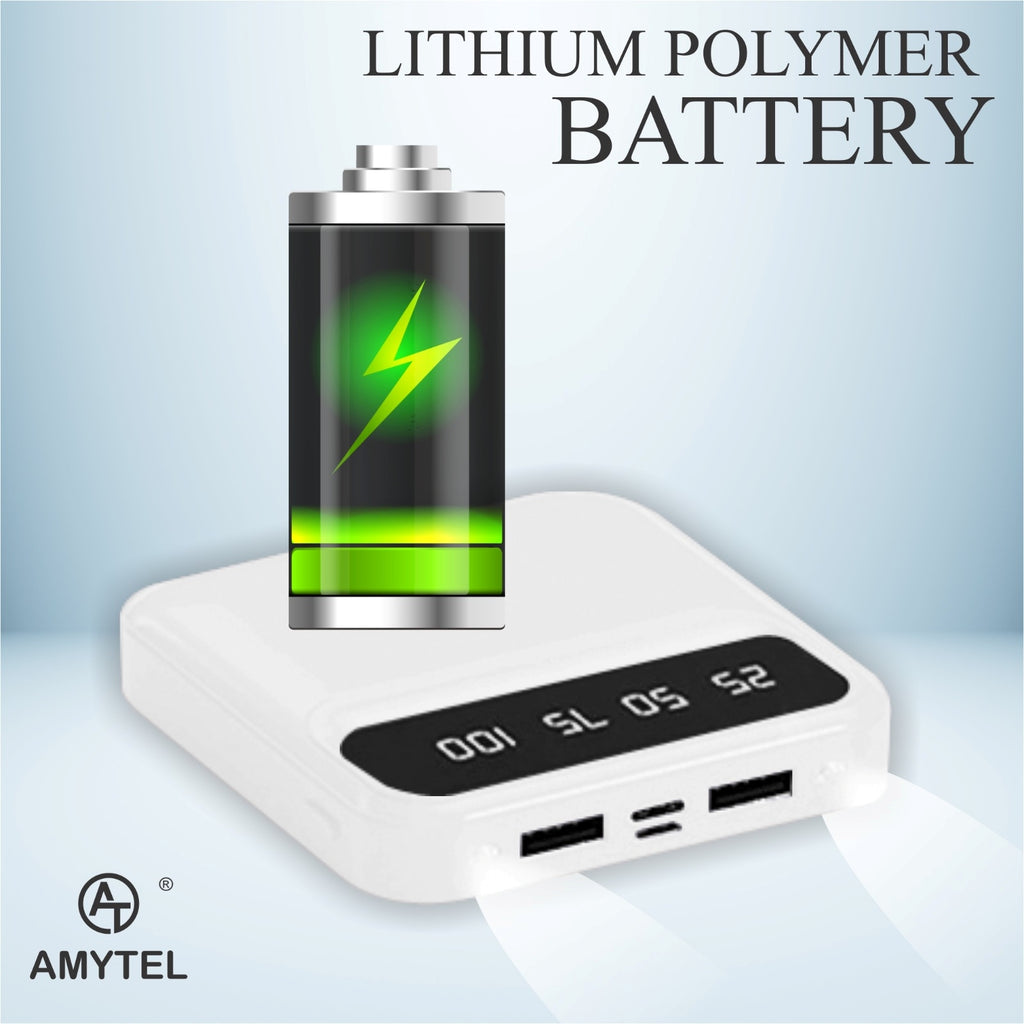 AMYTEL 10000 mAh Power Bank (15 W, Fast Charging, Power Delivery 2.0, Power Delivery 3.0, Quick Charge 2.0, Quick Charge 3.0)