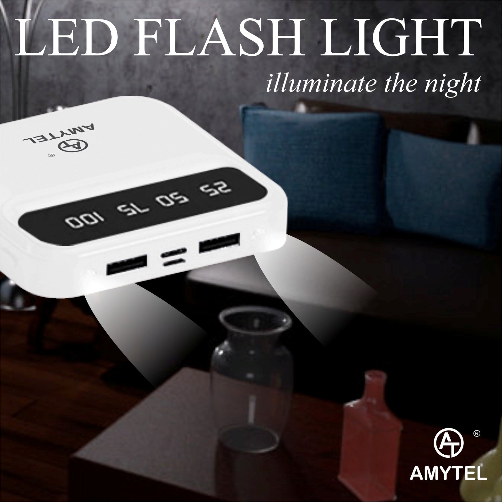AMYTEL 10000 mAh Power Bank (15 W, Fast Charging, Power Delivery 2.0, Power Delivery 3.0, Quick Charge 2.0, Quick Charge 3.0)