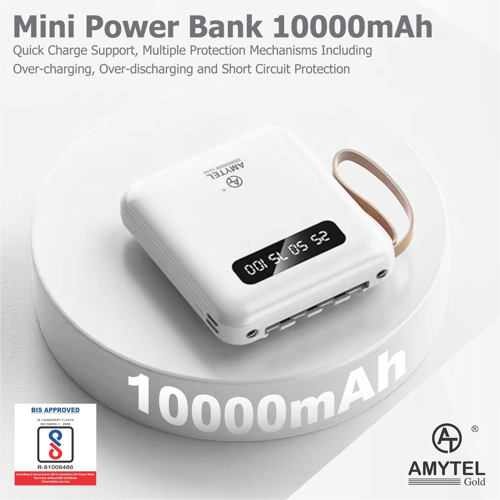 AMYTEL 10000 mAh Power Bank (18 W, Power Delivery 2.0, Power Delivery 3.0, Quick Charge 2.0, Quick Charge 3.0) (BLACK, Lithium-ion)